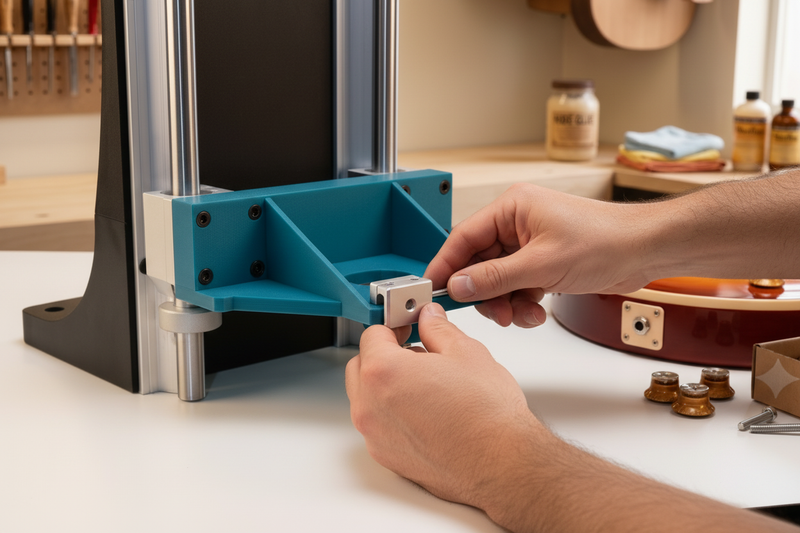 Linear rails and components being assembled